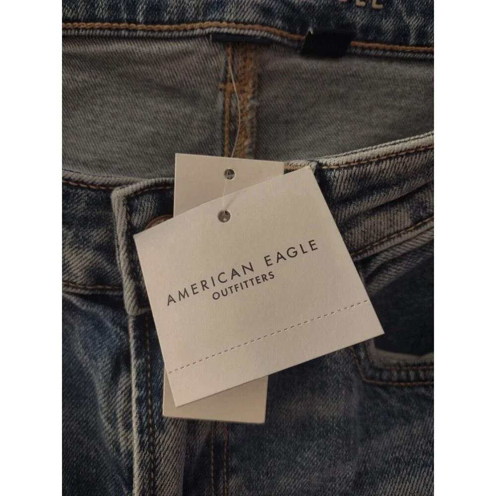 AMERICAN EAGLE Mom Jeans Women's Size 2 STRIGID High Rise Baggy Straight Ripped - Picture 5 of 14